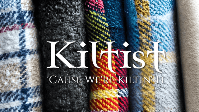Kiltist logo featuring tartan fabric designs, representing a brand blending Scottish heritage with modern style and personalized service.